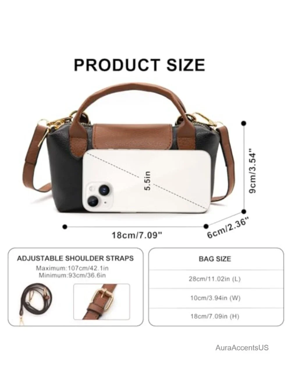 Crossbody Bag Vegan Leather Mini Hobo Tote Shoulder Purse